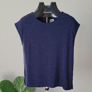 Anne Klein Navy Color Short Sleeve Top